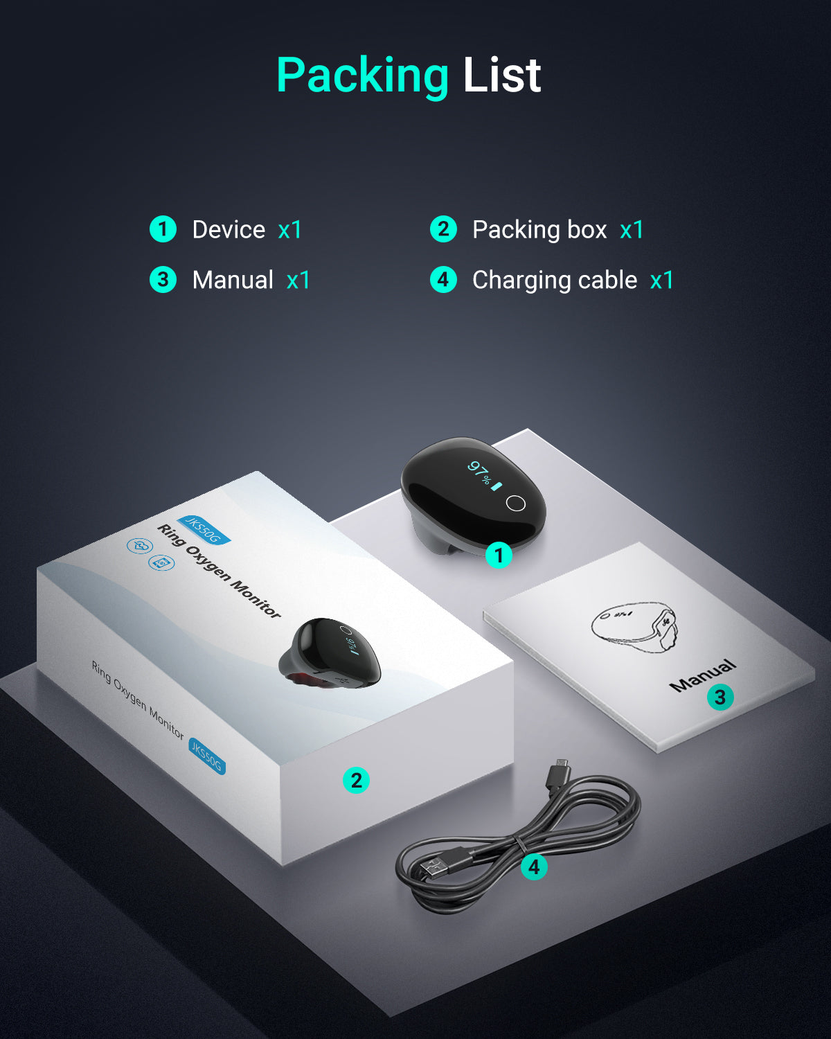 New Arrival HealthTree Ring Pulse Oximeter JKS50G
