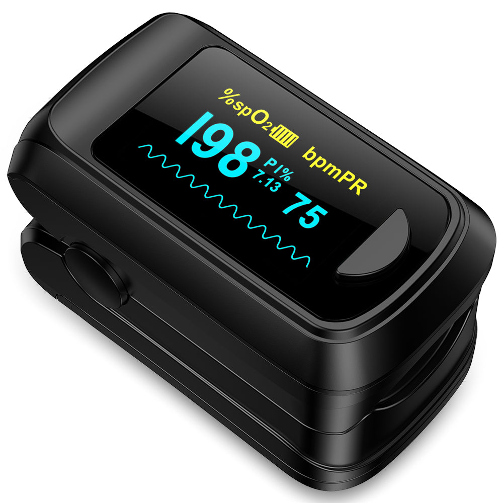 OLED Fingertip Pulse Oximeter Black