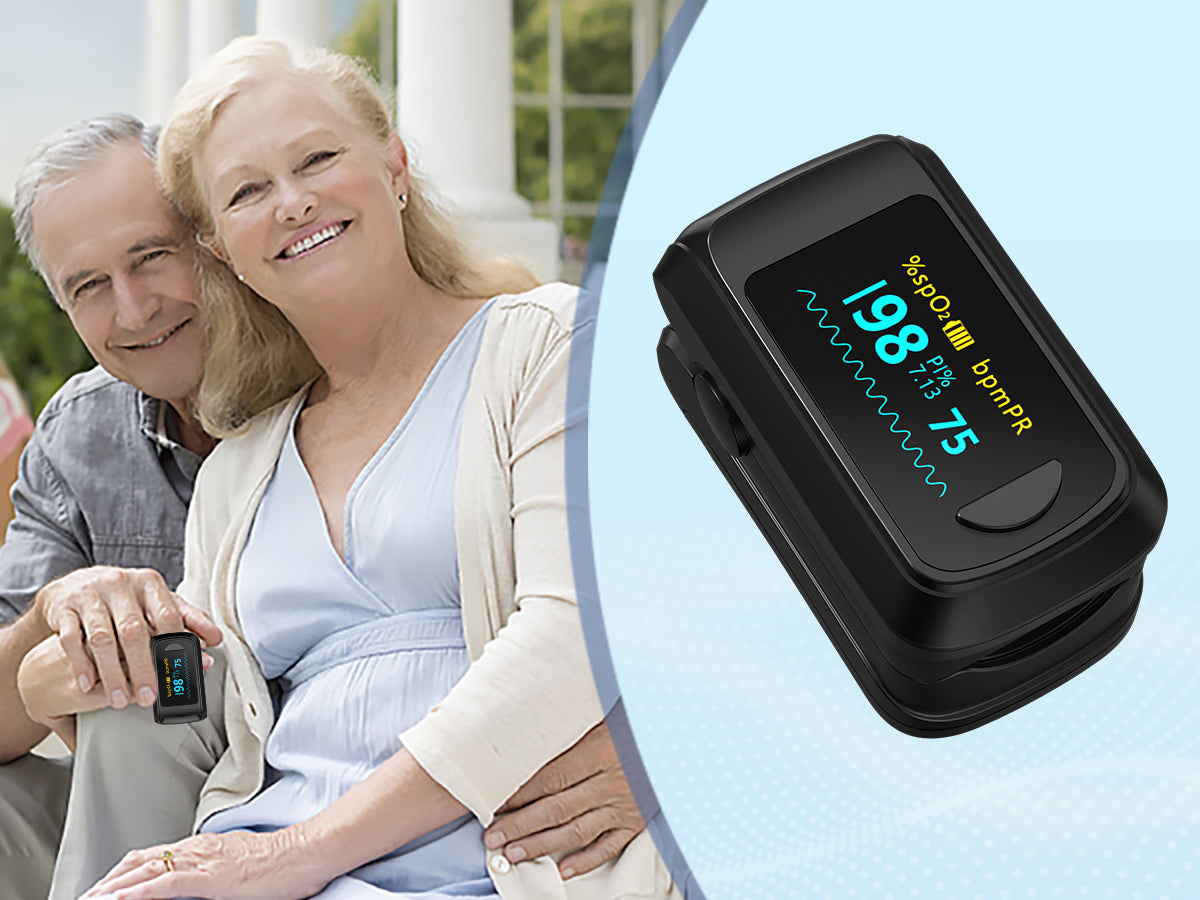 OLED Fingertip Pulse Oximeter Black
