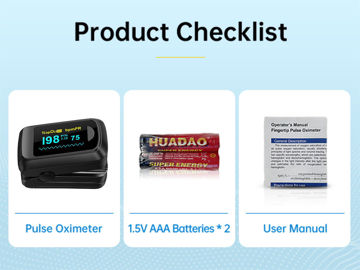 OLED Fingertip Pulse Oximeter Black