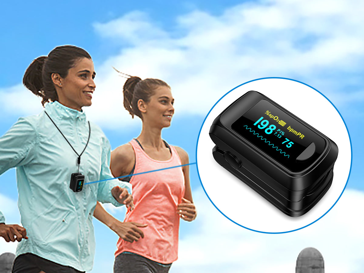 OLED Fingertip Pulse Oximeter Black
