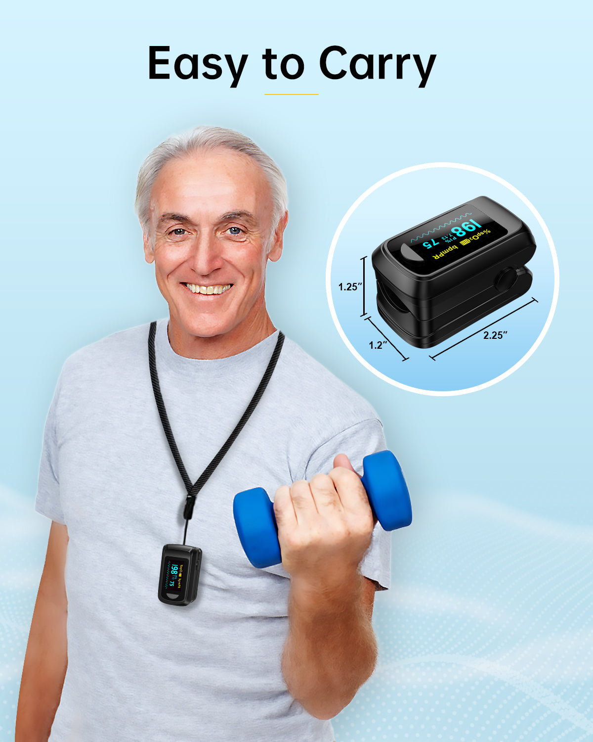 OLED Fingertip Pulse Oximeter Black