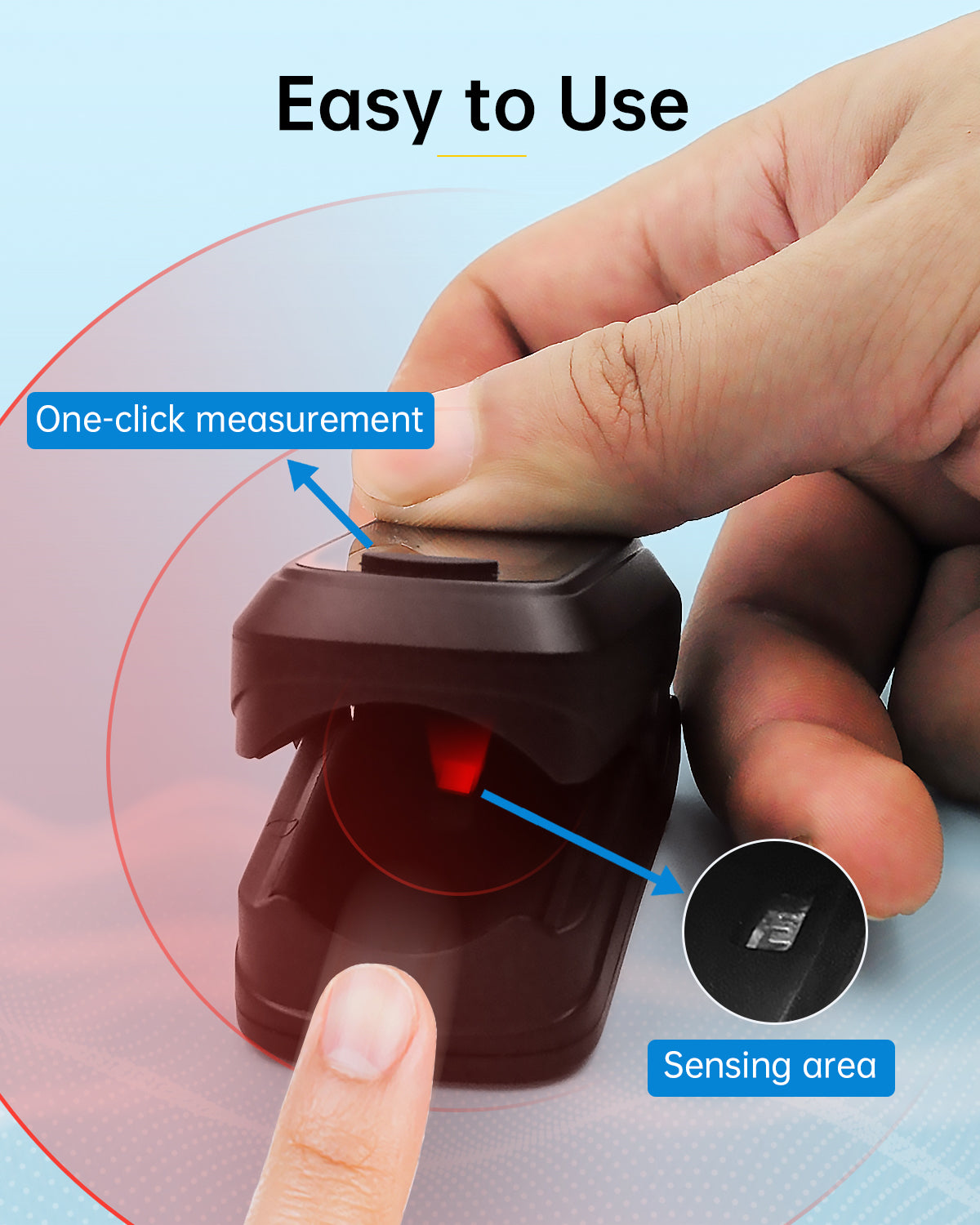 OLED Fingertip Pulse Oximeter Black