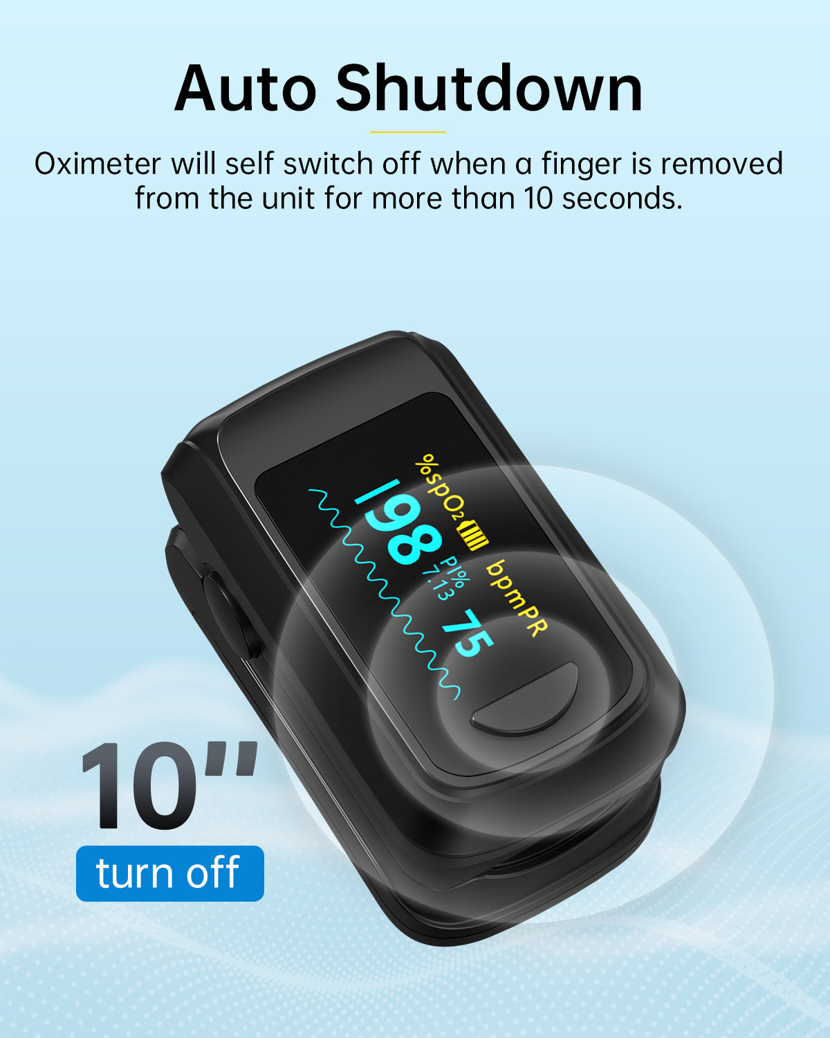OLED Fingertip Pulse Oximeter Black