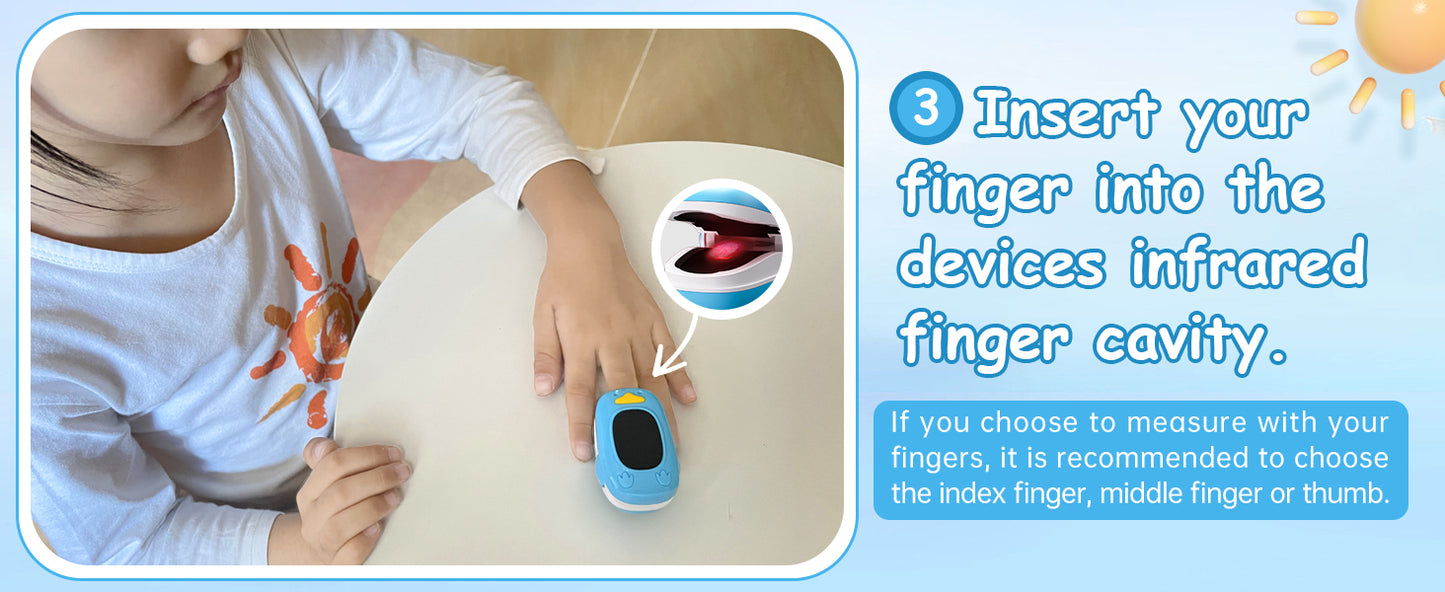 Children Fingertip Pulse Oximeter Blue