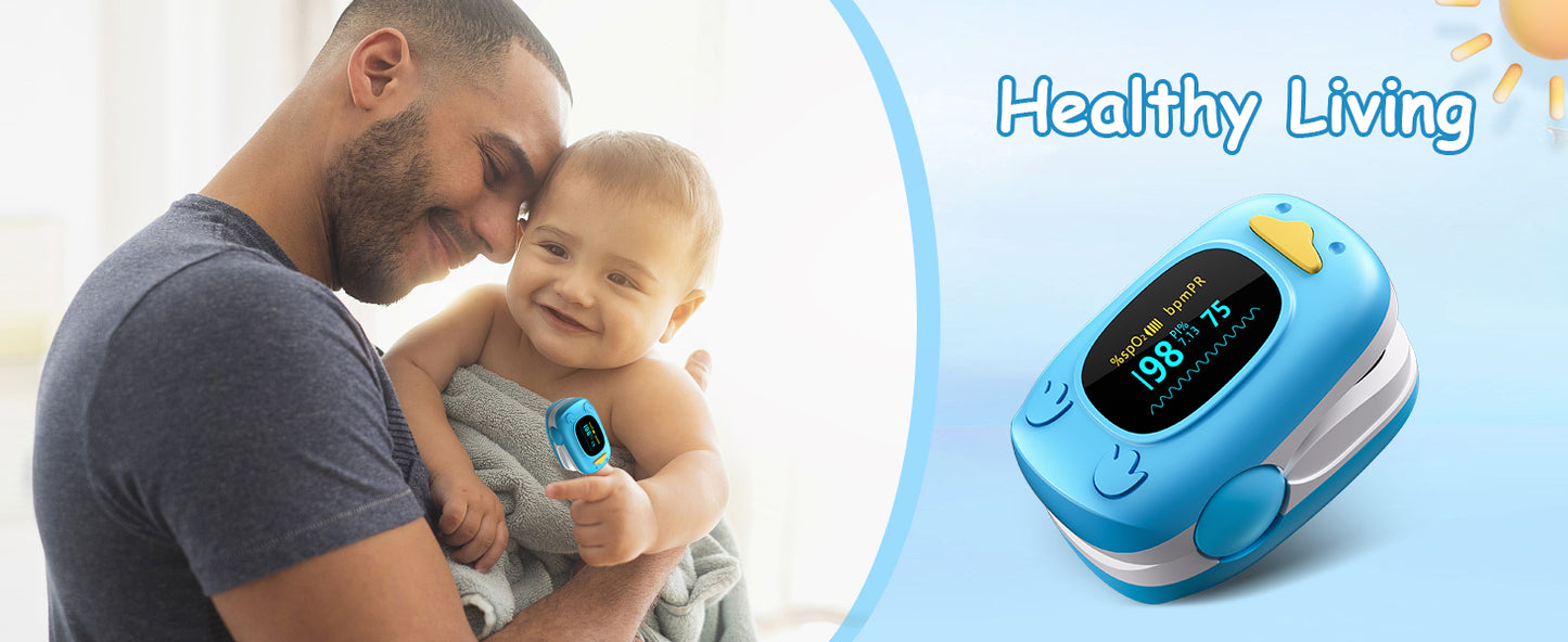 Children Fingertip Pulse Oximeter Blue
