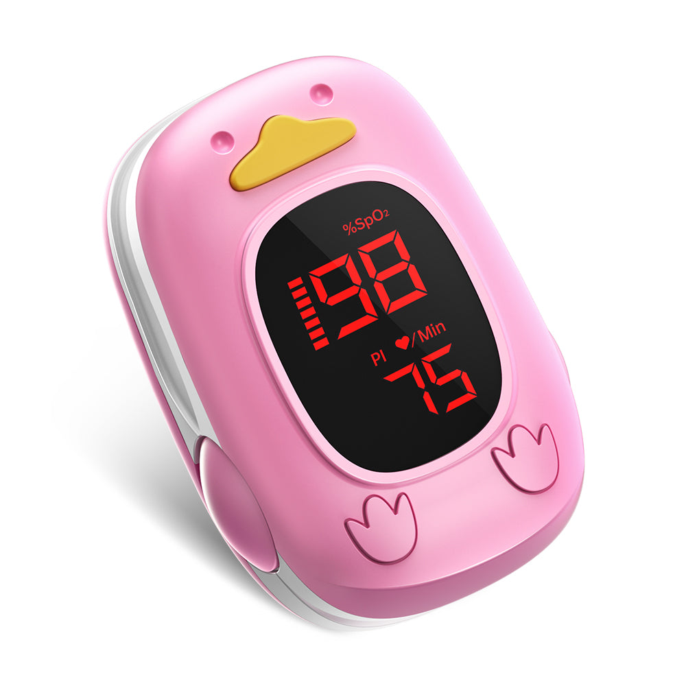 Bluetooth LED Children Fingertip Pulse Oximeter Pink