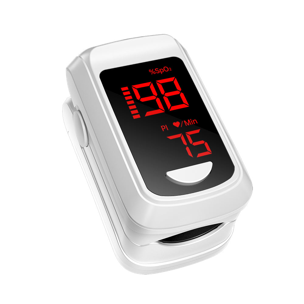 Bluetooth LED Fingertip Pulse Oximeter White