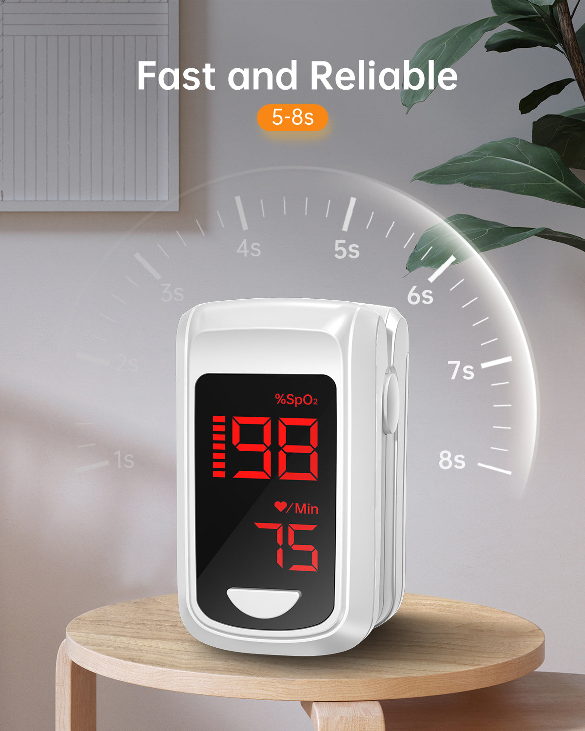 Bluetooth LED Fingertip Pulse Oximeter White