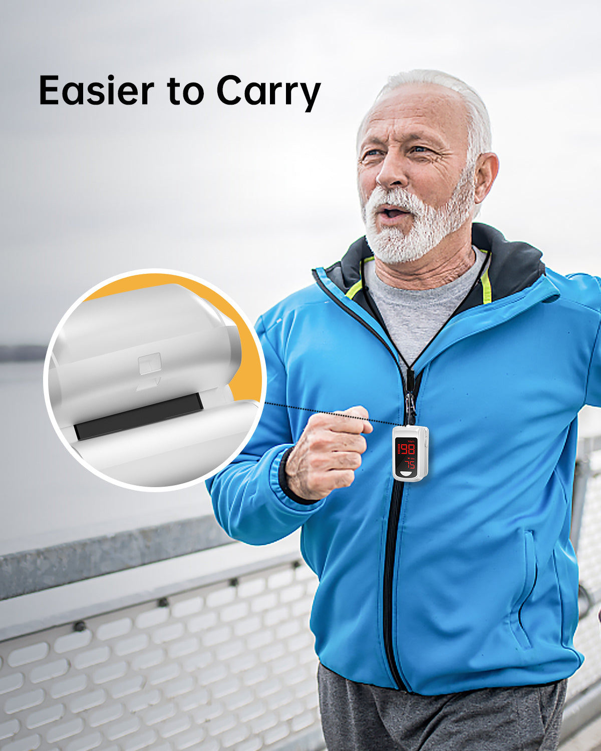 Bluetooth LED Fingertip Pulse Oximeter White