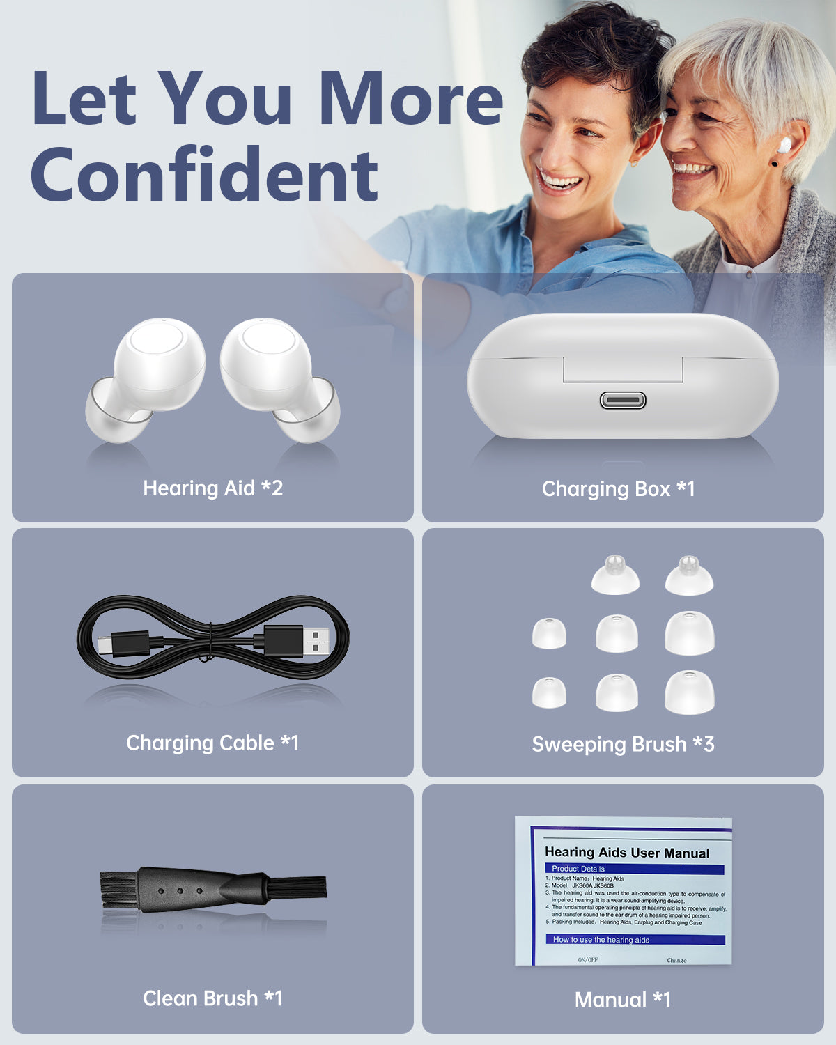 In-ear Hearing Aids White