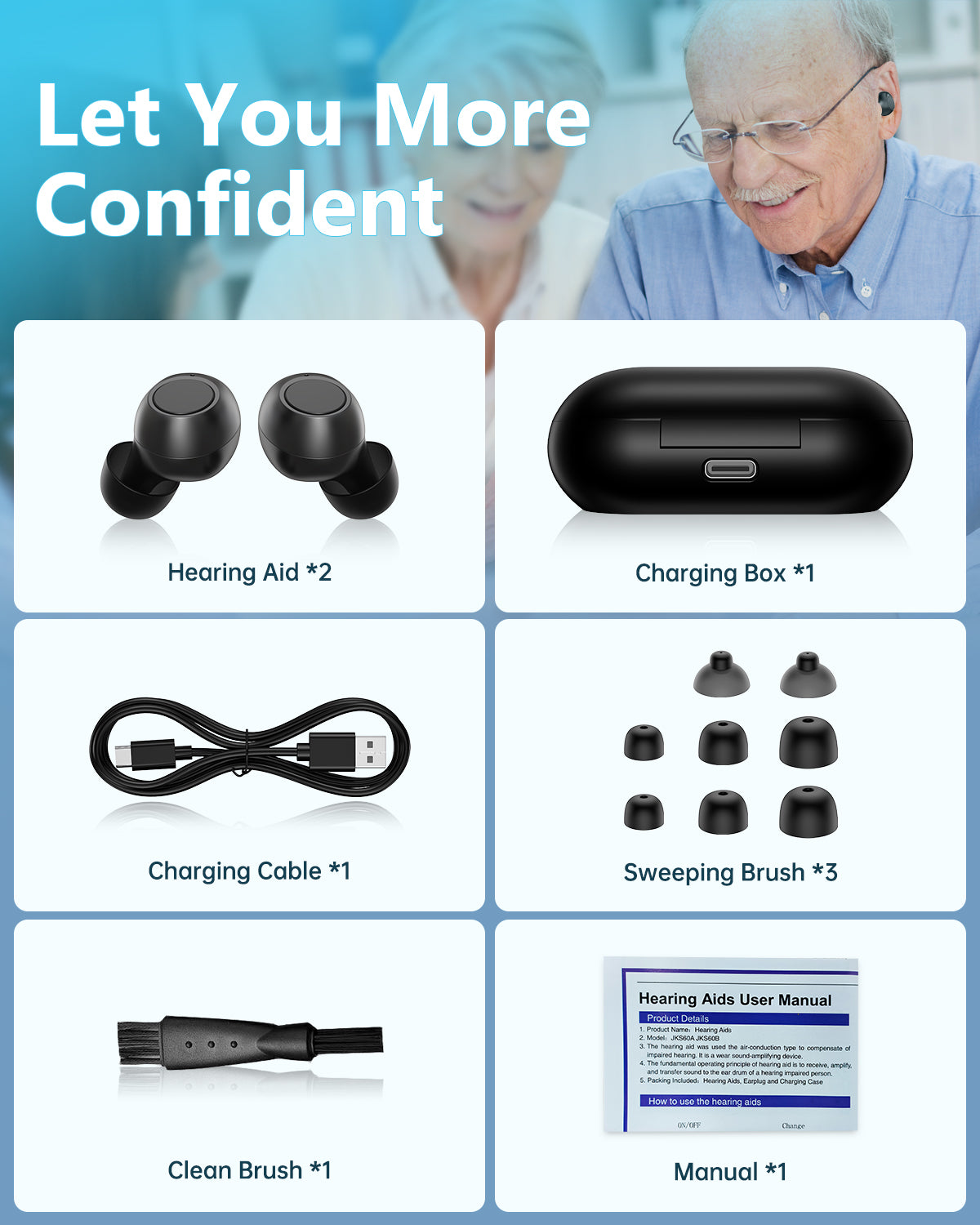 In-ear Hearing Aids Black